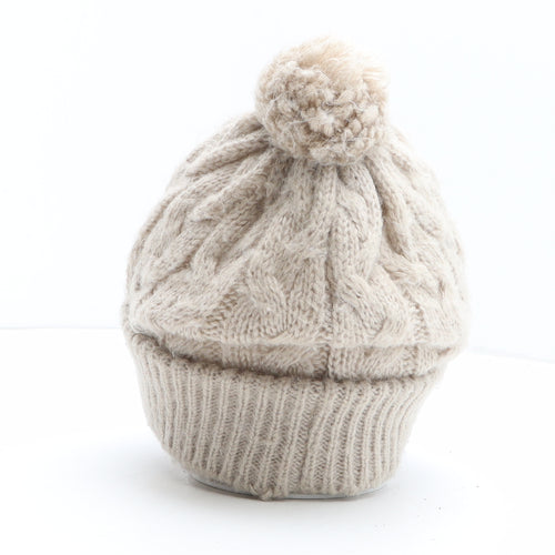 New Look Womens Beige Acrylic Bobble Hat One Size
