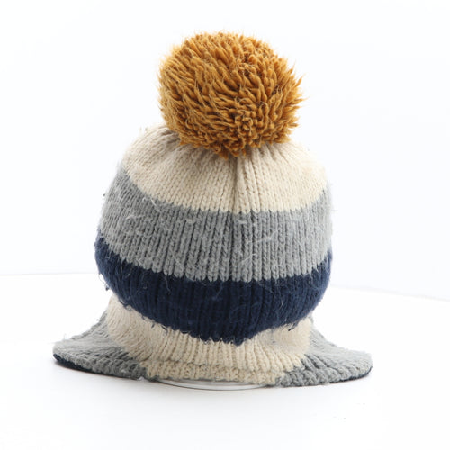 Marks and Spencer Boys Multicoloured Colourblock Acrylic Bobble Hat One Size - UK Size 6-10 Years