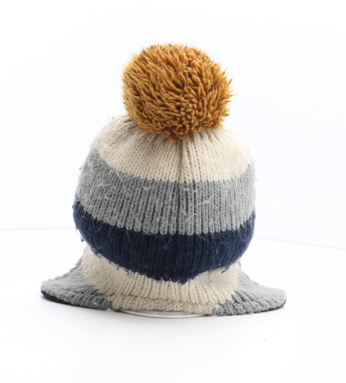 Marks and Spencer Boys Multicoloured Colourblock Acrylic Bobble Hat One Size - UK Size 6-10 Years