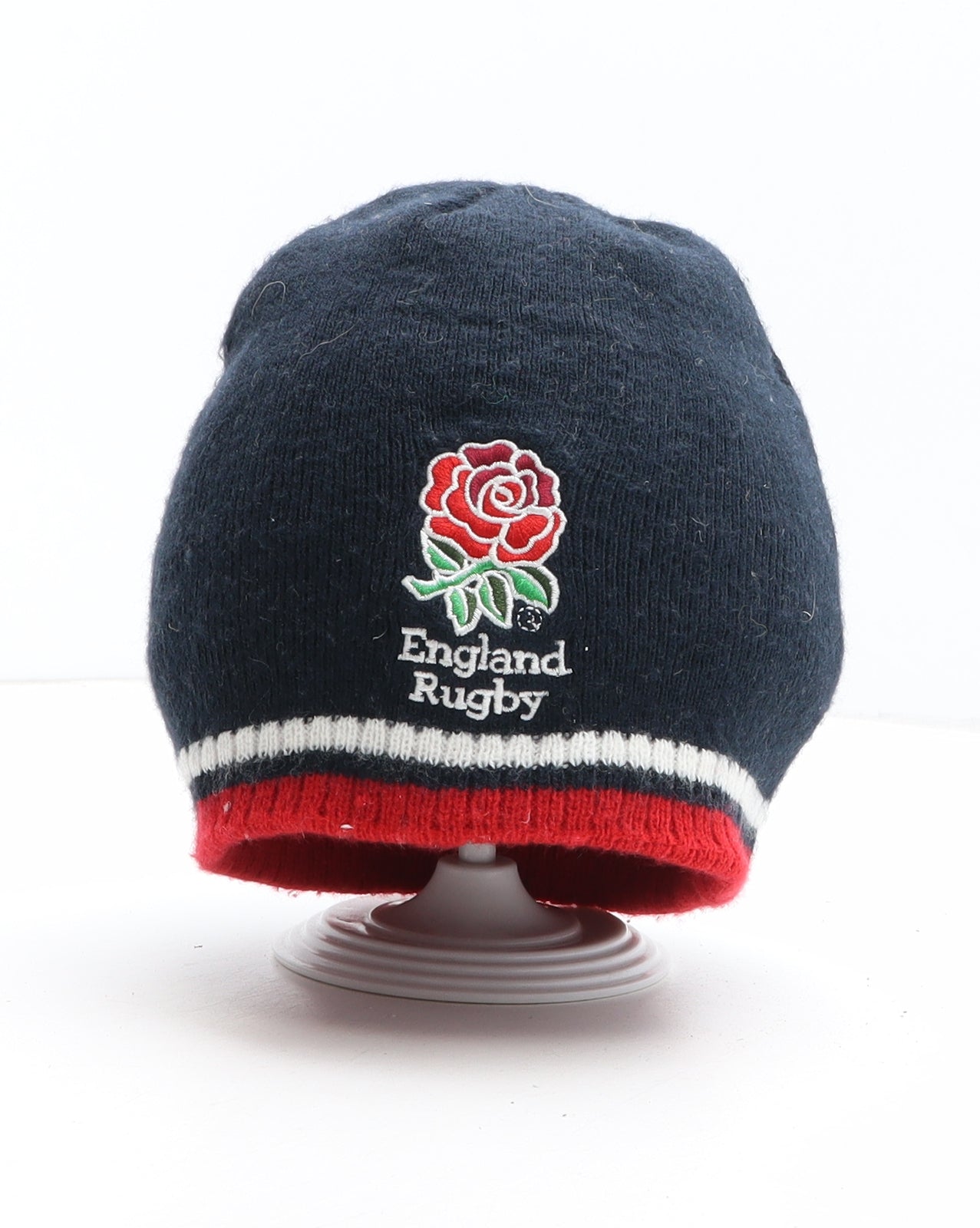 England Rugby Mens Blue Acrylic Beanie One Size