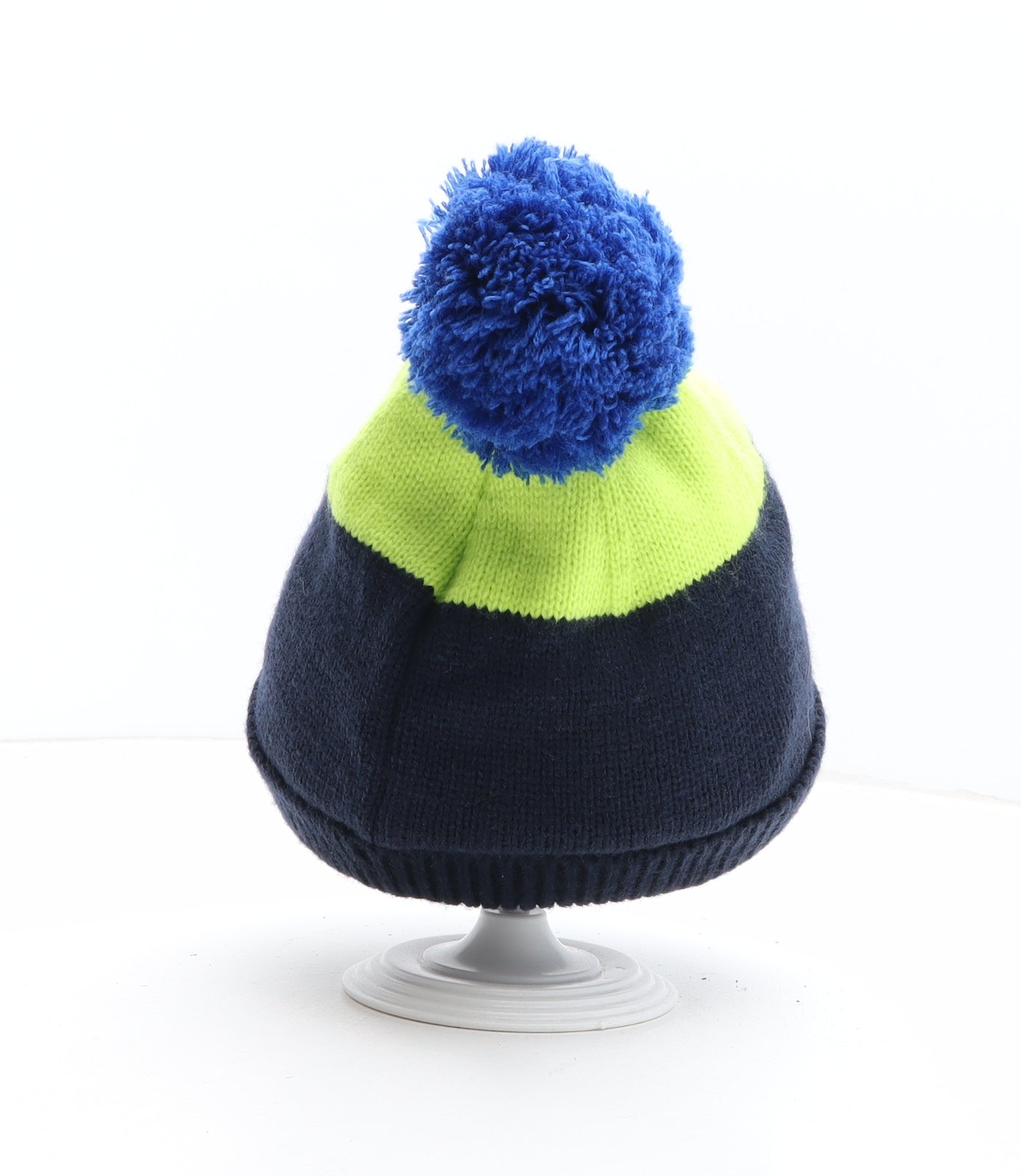 Crane Boys Blue Colourblock Acrylic Bobble Hat One Size - Size 7-8 Years