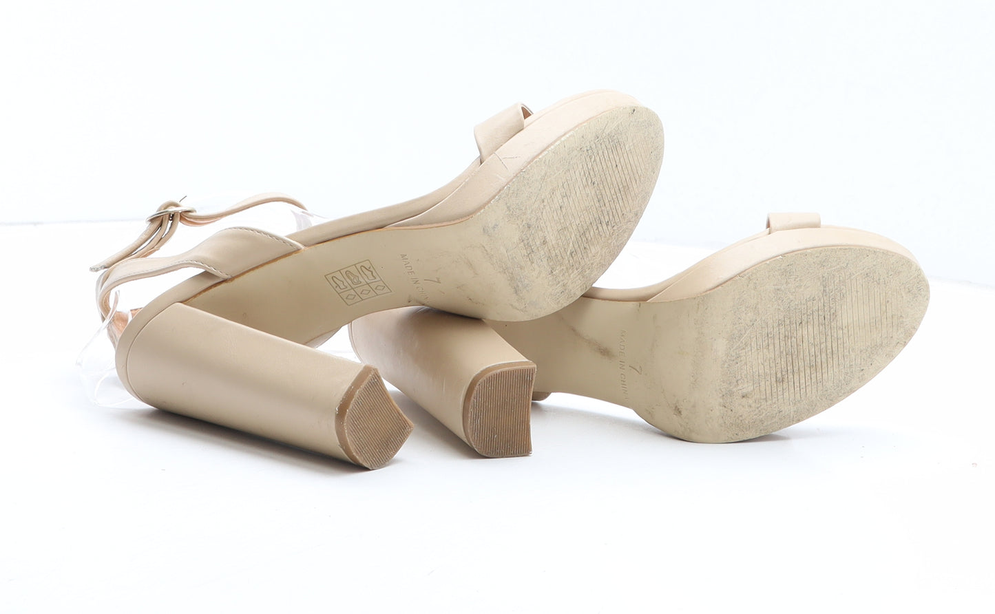 Boohoo Womens Beige Synthetic Strappy Heel UK