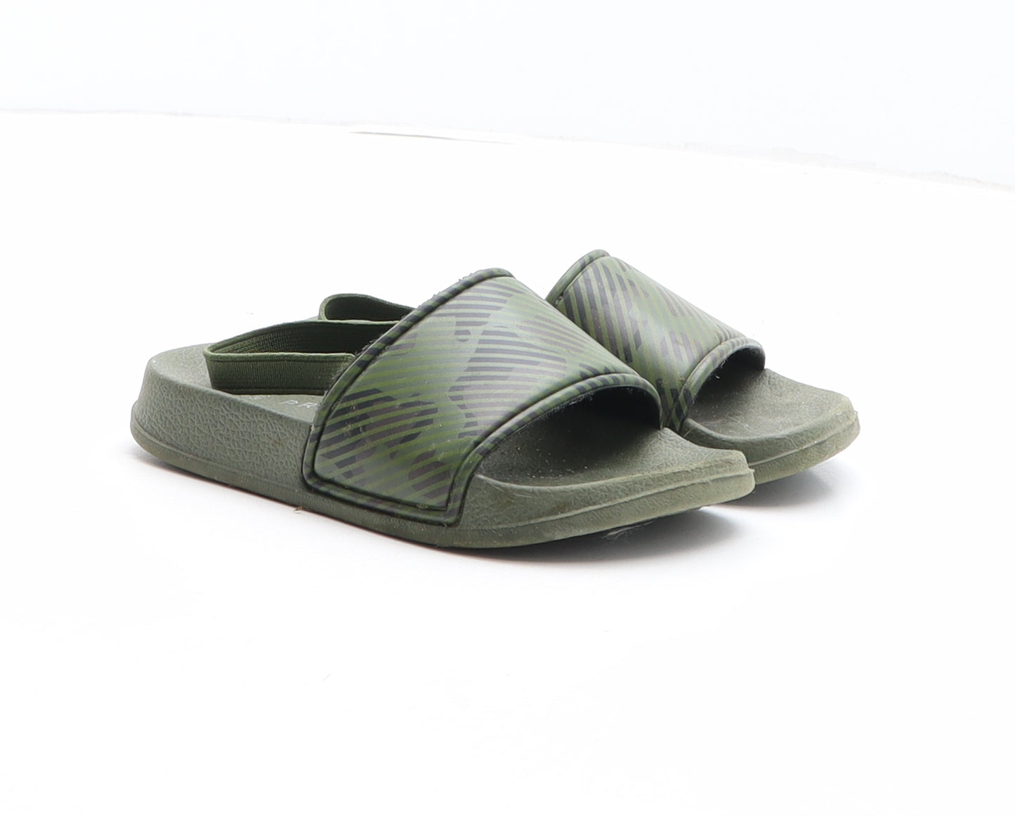 Primark Boys Green Camouflage Synthetic Slip On Sandal UK 7
