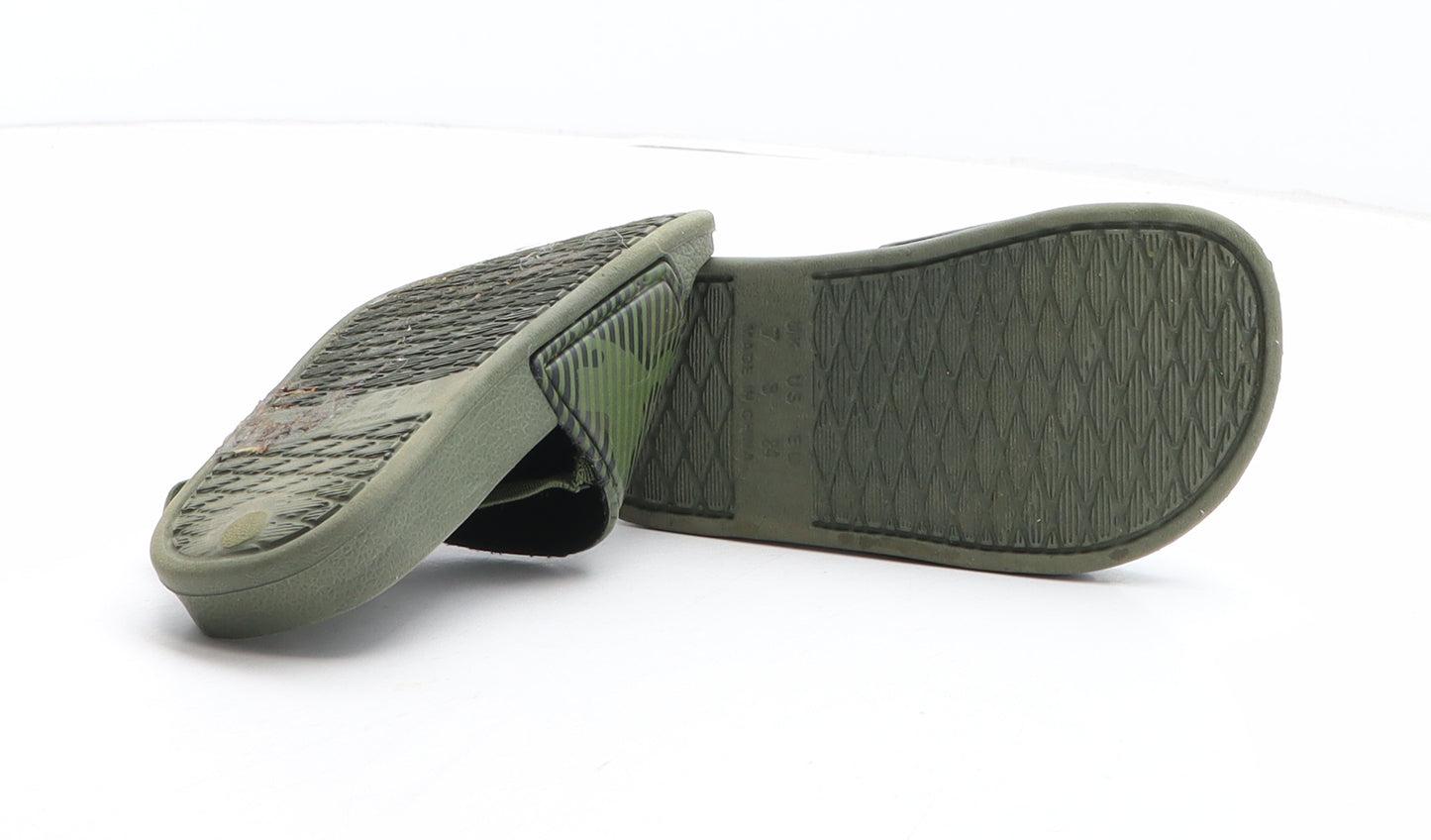 Primark Boys Green Camouflage Synthetic Slip On Sandal UK 7
