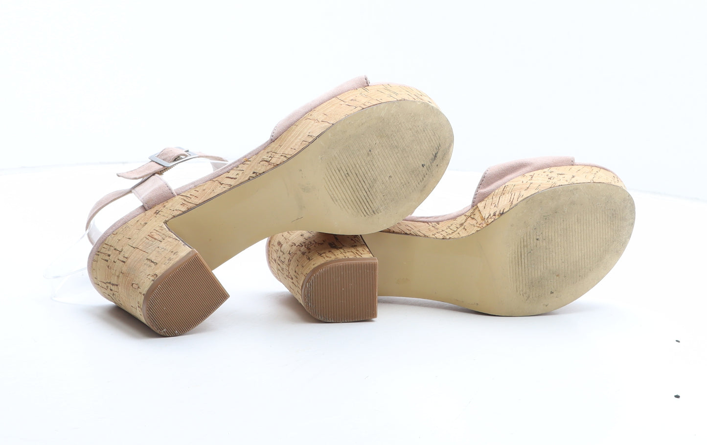 NEXT Womens Pink Synthetic Strappy Heel UK