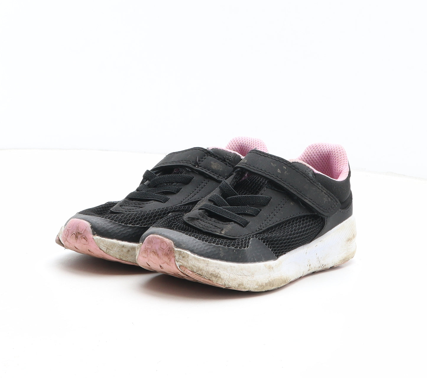 F&F Girls Black Fabric Trainer UK 11