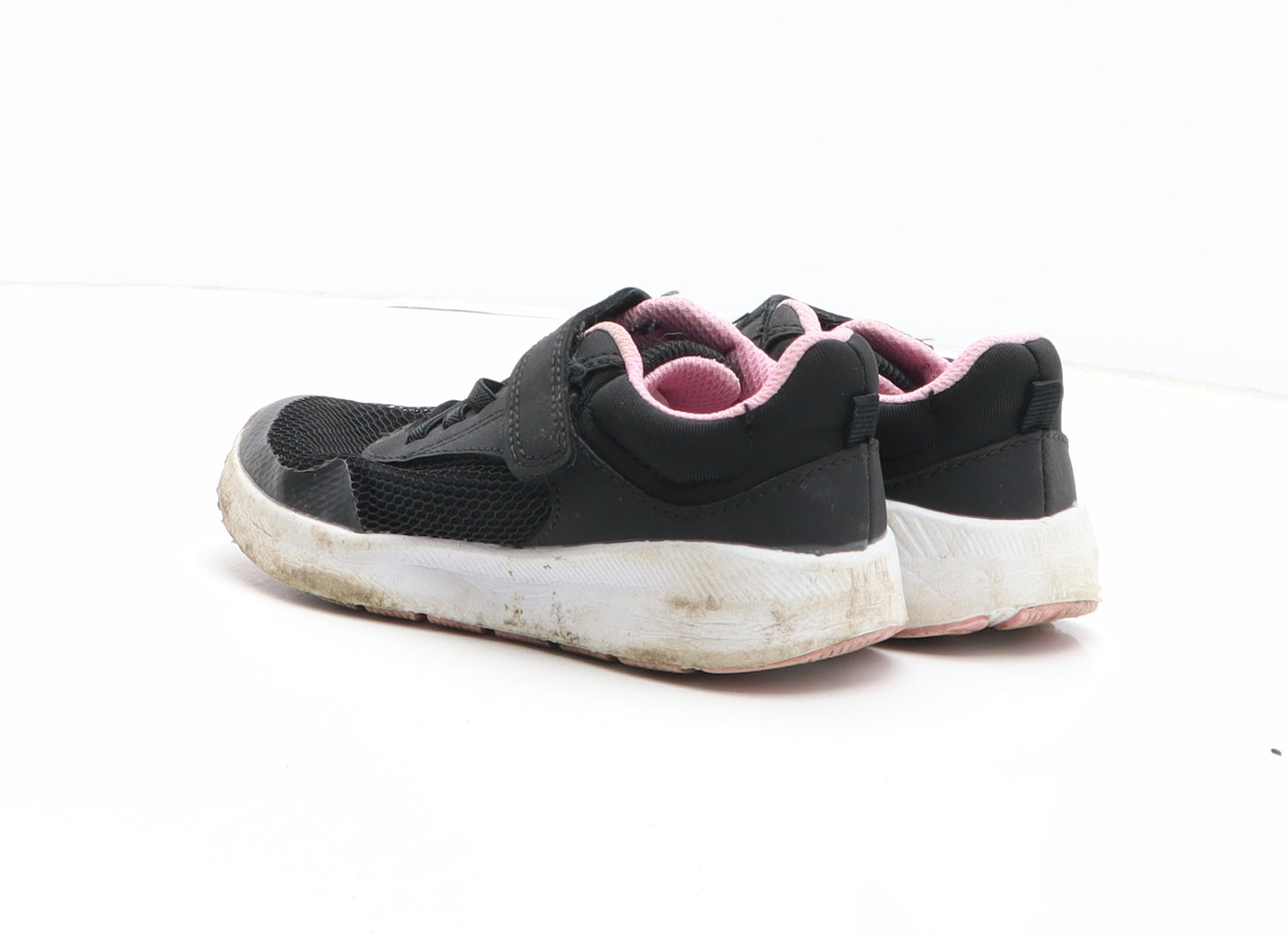 F&F Girls Black Fabric Trainer UK 11