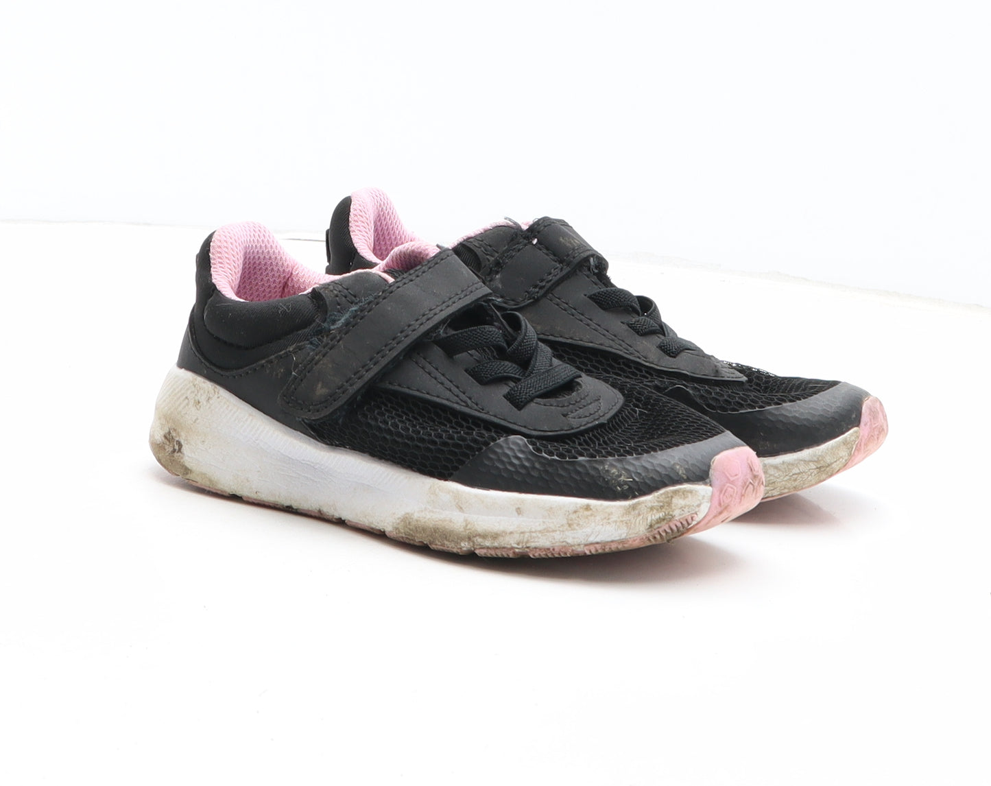 F&F Girls Black Fabric Trainer UK 11