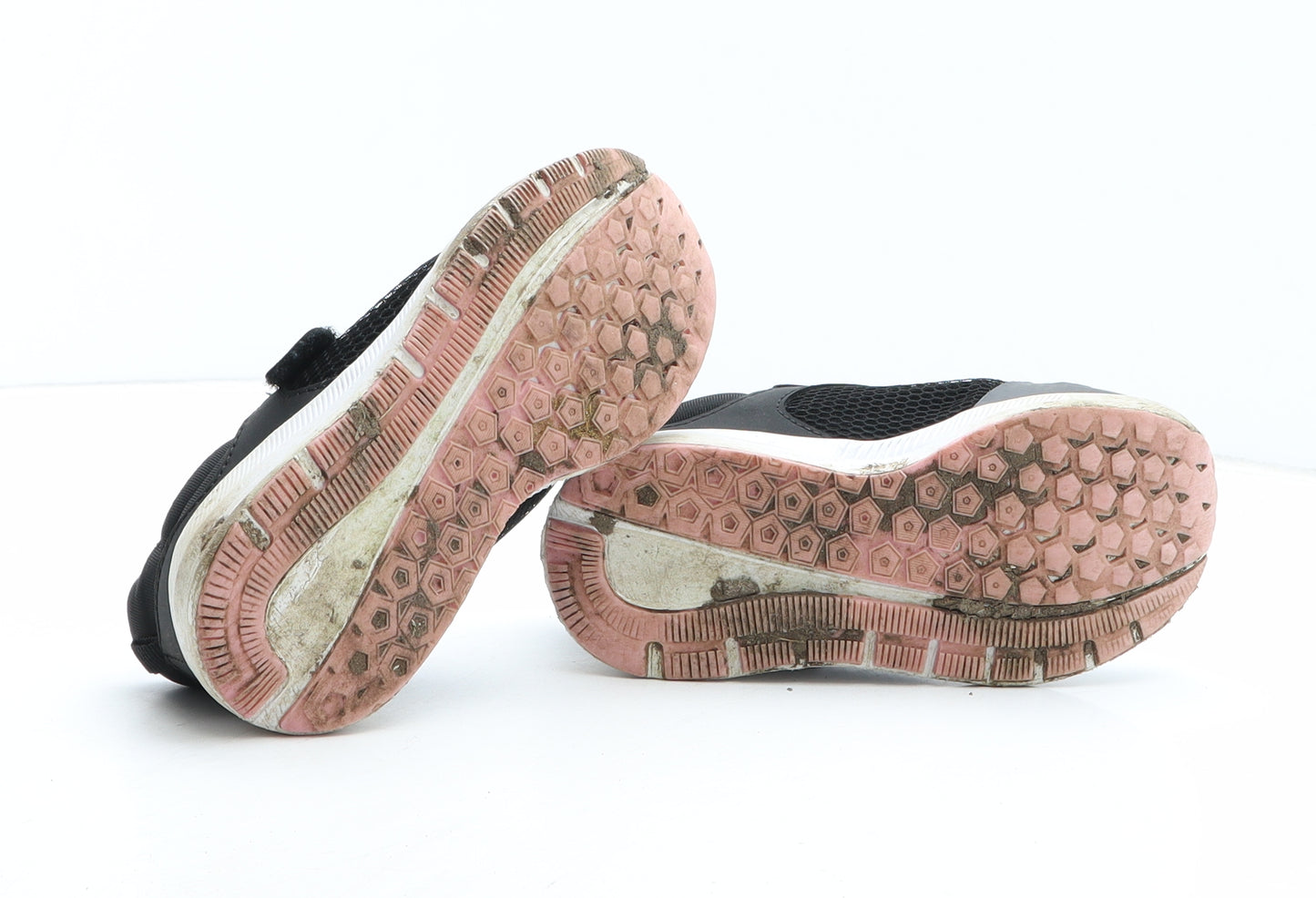 F&F Girls Black Fabric Trainer UK 11