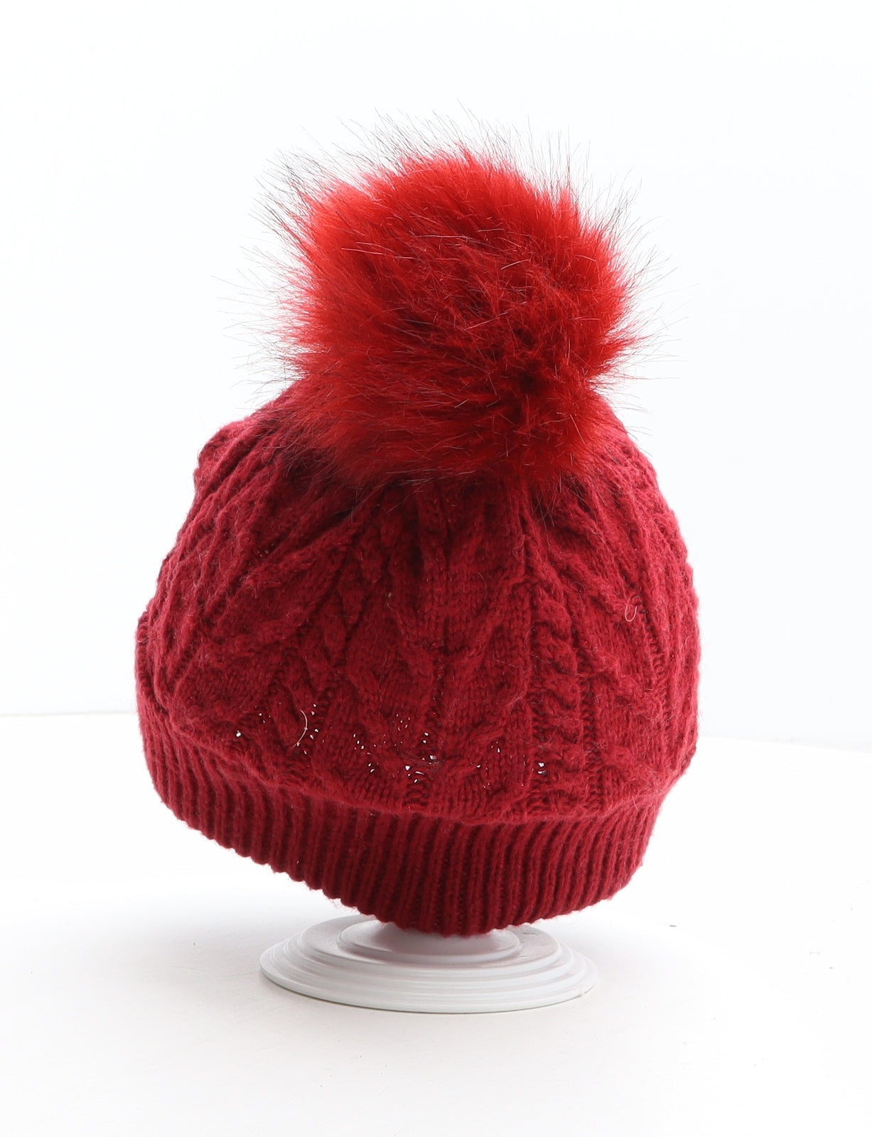 Monsoon Girls Red Nylon Bobble Hat One Size - Size 6-13 Years