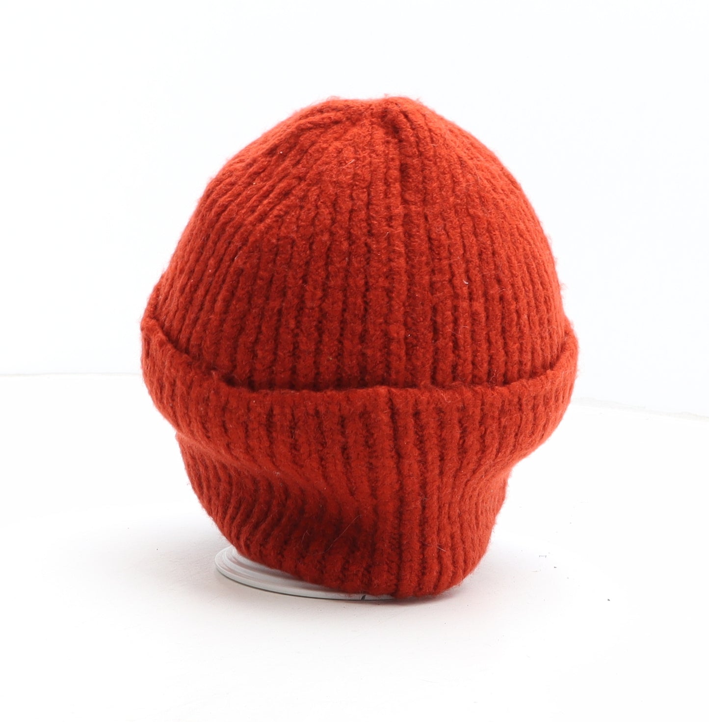 Preworn Womens Orange Acrylic Beanie One Size