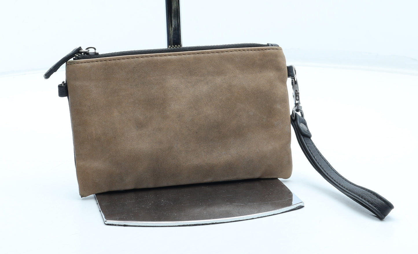 Glassons Womens Black Colorblock Leather Clutch Size Mini