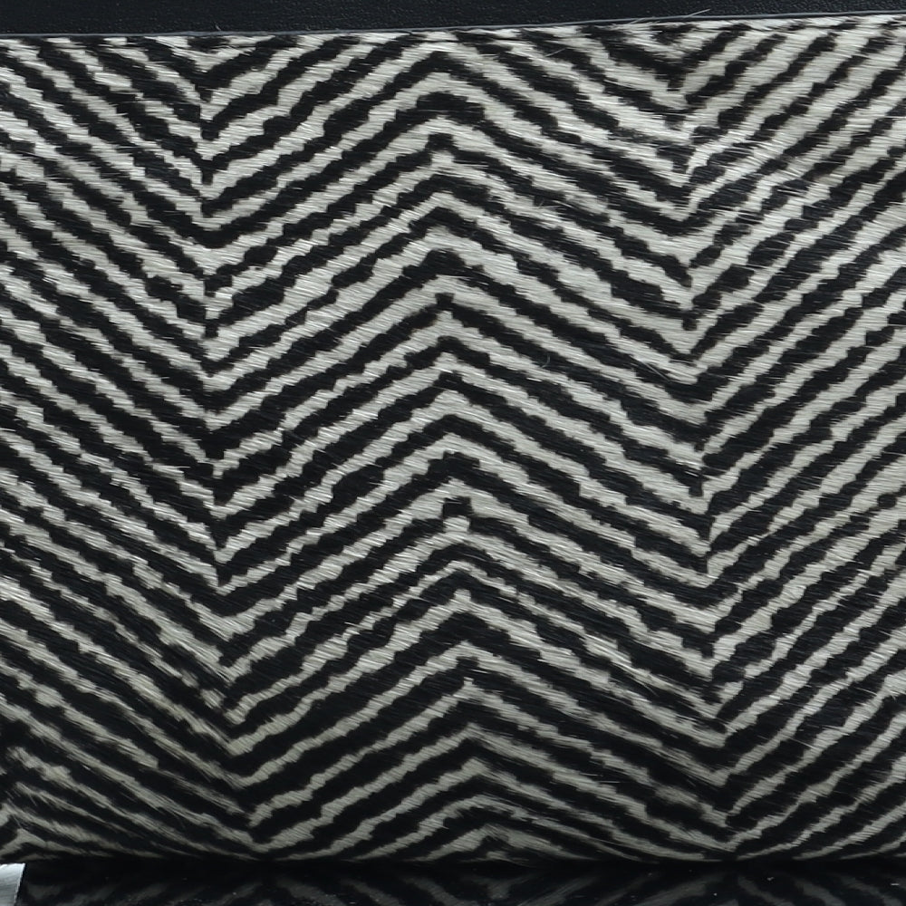 Reiss Womens Black Animal Print Leather Clutch Size Small - Zebra Pattern