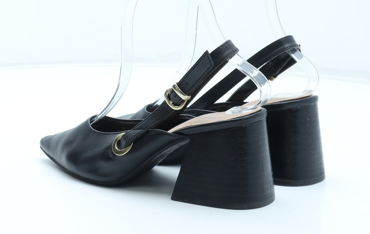 Marks and Spencer Womens Black Leather Slingback Heel UK