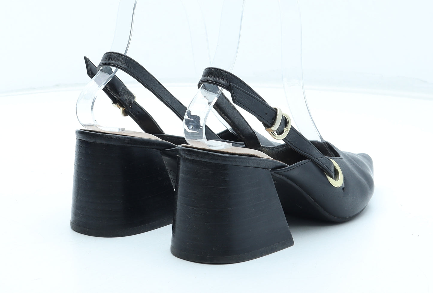 Marks and Spencer Womens Black Leather Slingback Heel UK