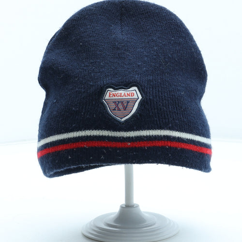 England Rugby Mens Blue Acrylic Beanie One Size