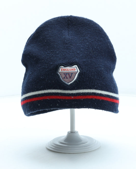 England Rugby Mens Blue Acrylic Beanie One Size