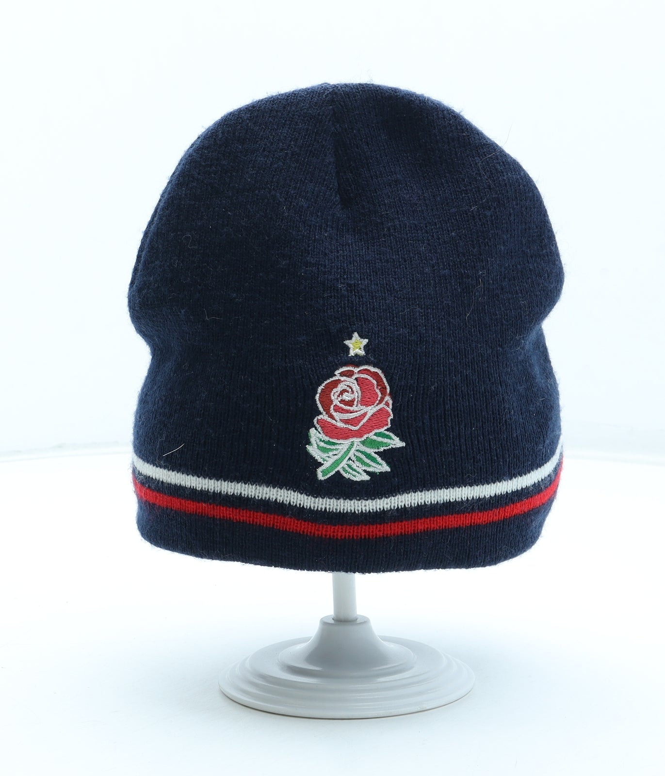 England Rugby Mens Blue Acrylic Beanie One Size