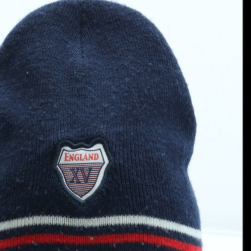England Rugby Mens Blue Acrylic Beanie One Size