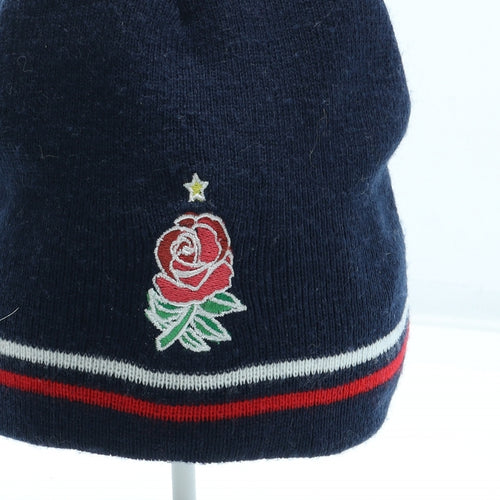 England Rugby Mens Blue Acrylic Beanie One Size