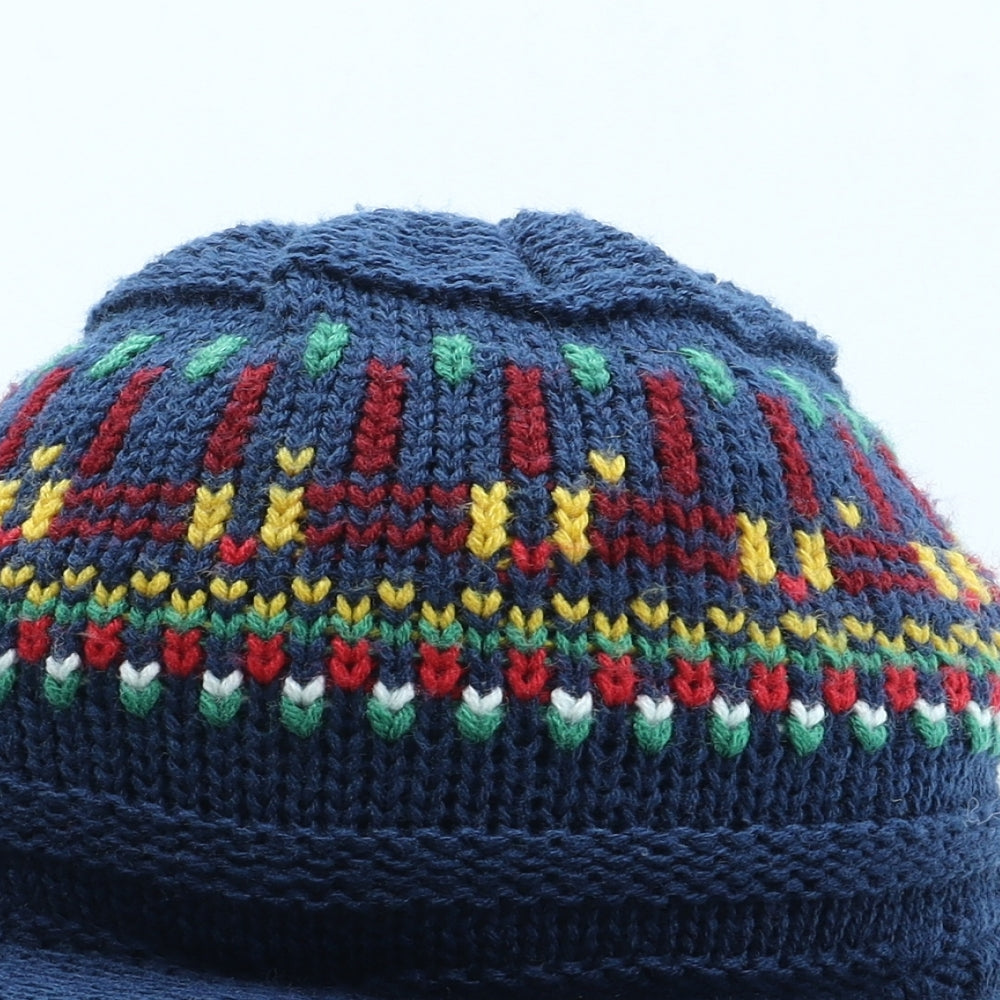 George Boys Blue Geometric Acrylic Peaked Cap One Size
