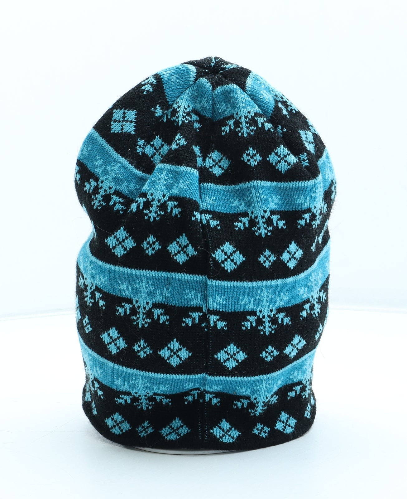 Surfanic Mens Blue Fair Isle Acrylic Beanie One Size