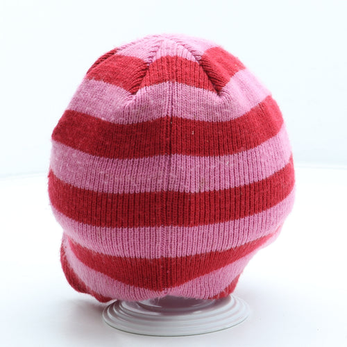 Mothercare Girls Pink Striped Acrylic Winter Hat Size S - Peppa Pig