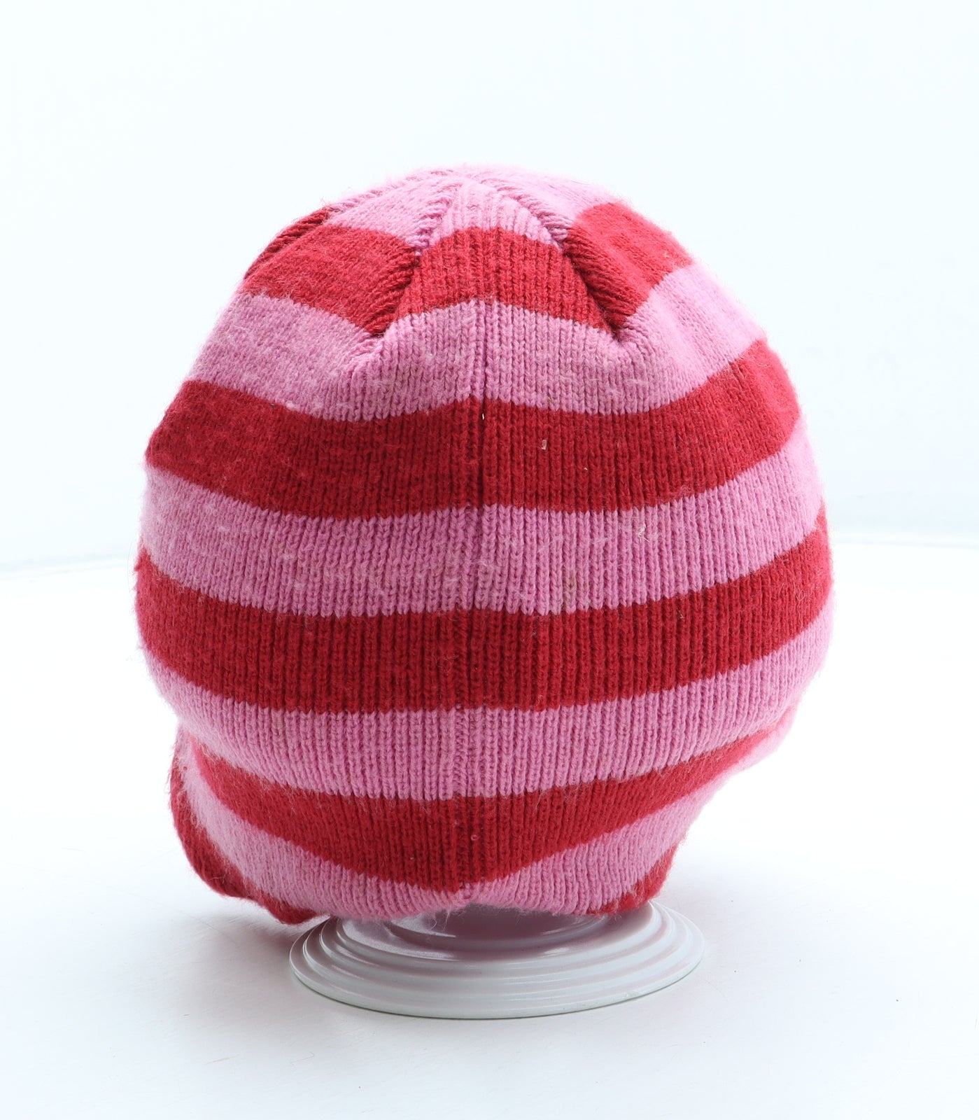 Mothercare Girls Pink Striped Acrylic Winter Hat Size S - Peppa Pig