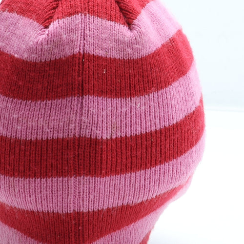 Mothercare Girls Pink Striped Acrylic Winter Hat Size S - Peppa Pig