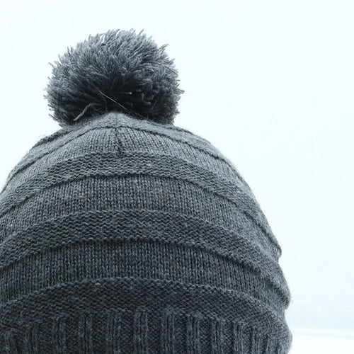 H&M Boys Grey Acrylic Bobble Hat Size S - Size 4-8 years
