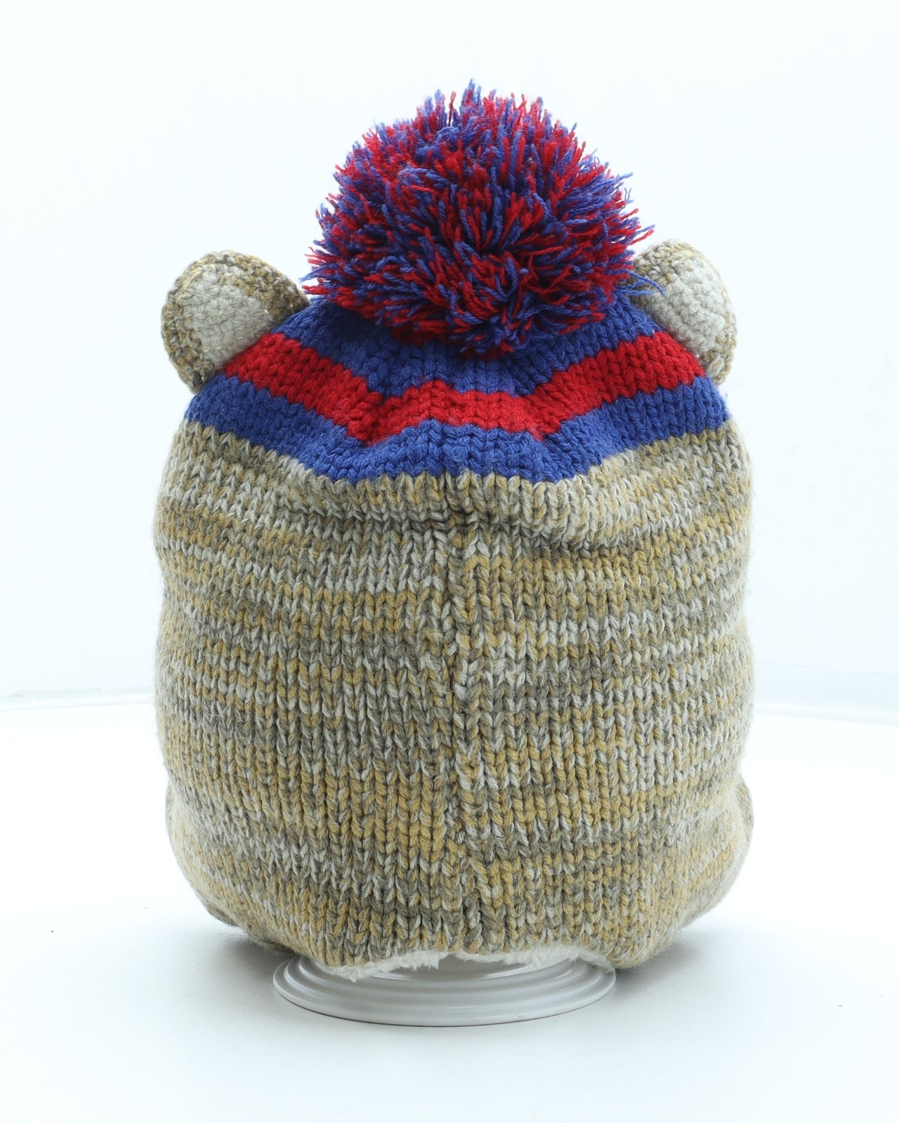 Nutmeg Boys Multicoloured Acrylic Winter Hat Size S - Bear Detail Size 10-13 Years