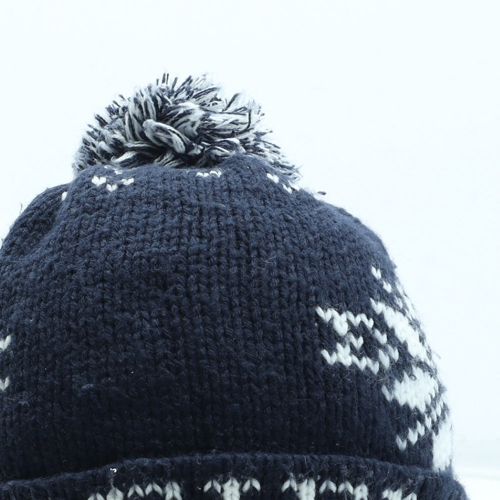 Penfield Mens Blue Fair Isle Acrylic Winter Hat One Size