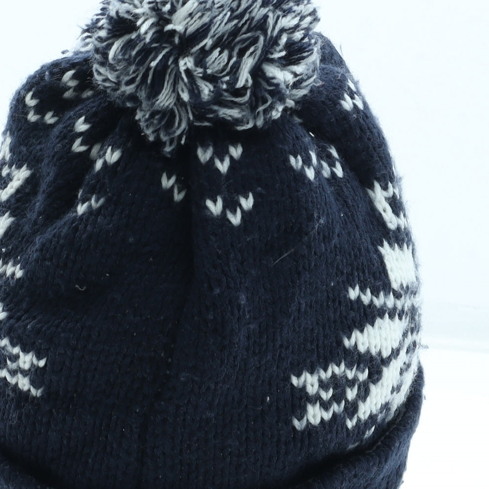 Penfield Mens Blue Fair Isle Acrylic Winter Hat One Size