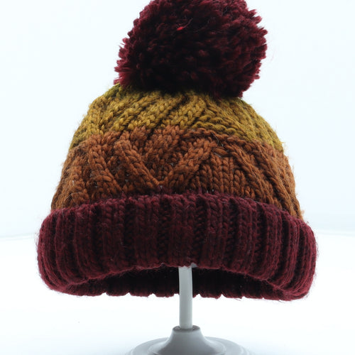 TU Girls Multicoloured Colourblock Acrylic Bobble Hat One Size - Size 6-9 Years