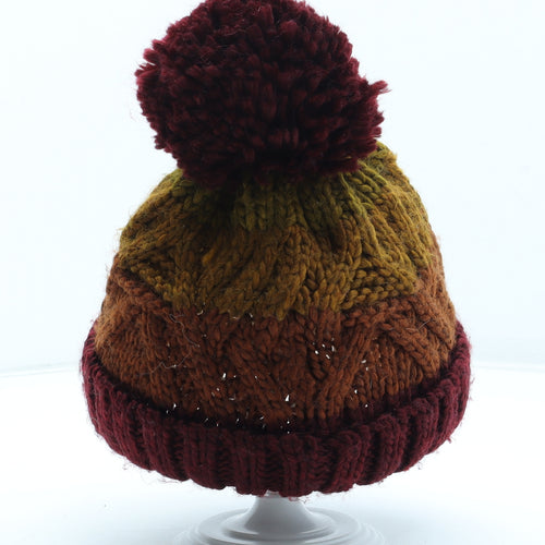TU Girls Multicoloured Colourblock Acrylic Bobble Hat One Size - Size 6-9 Years