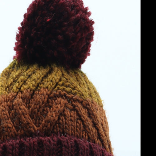 TU Girls Multicoloured Colourblock Acrylic Bobble Hat One Size - Size 6-9 Years