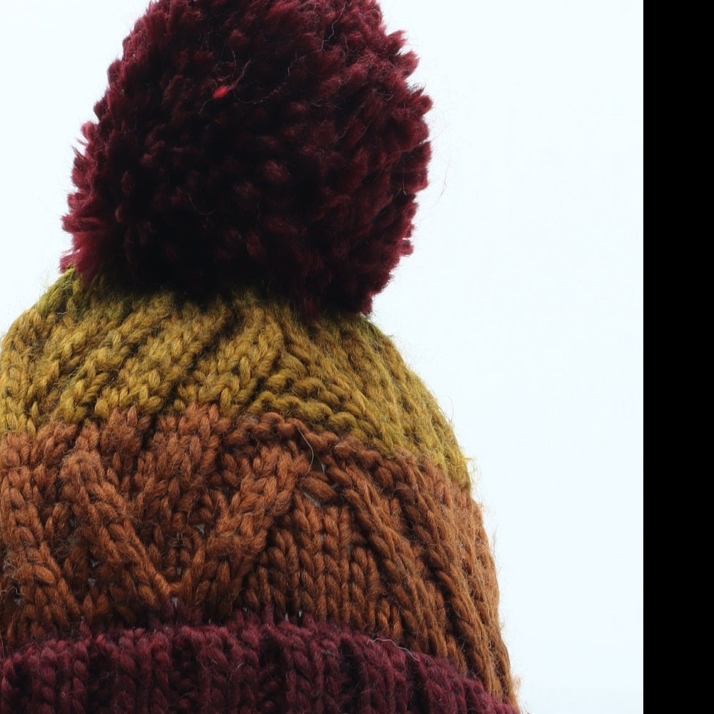 TU Girls Multicoloured Colourblock Acrylic Bobble Hat One Size - Size 6-9 Years