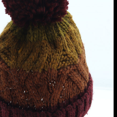 TU Girls Multicoloured Colourblock Acrylic Bobble Hat One Size - Size 6-9 Years