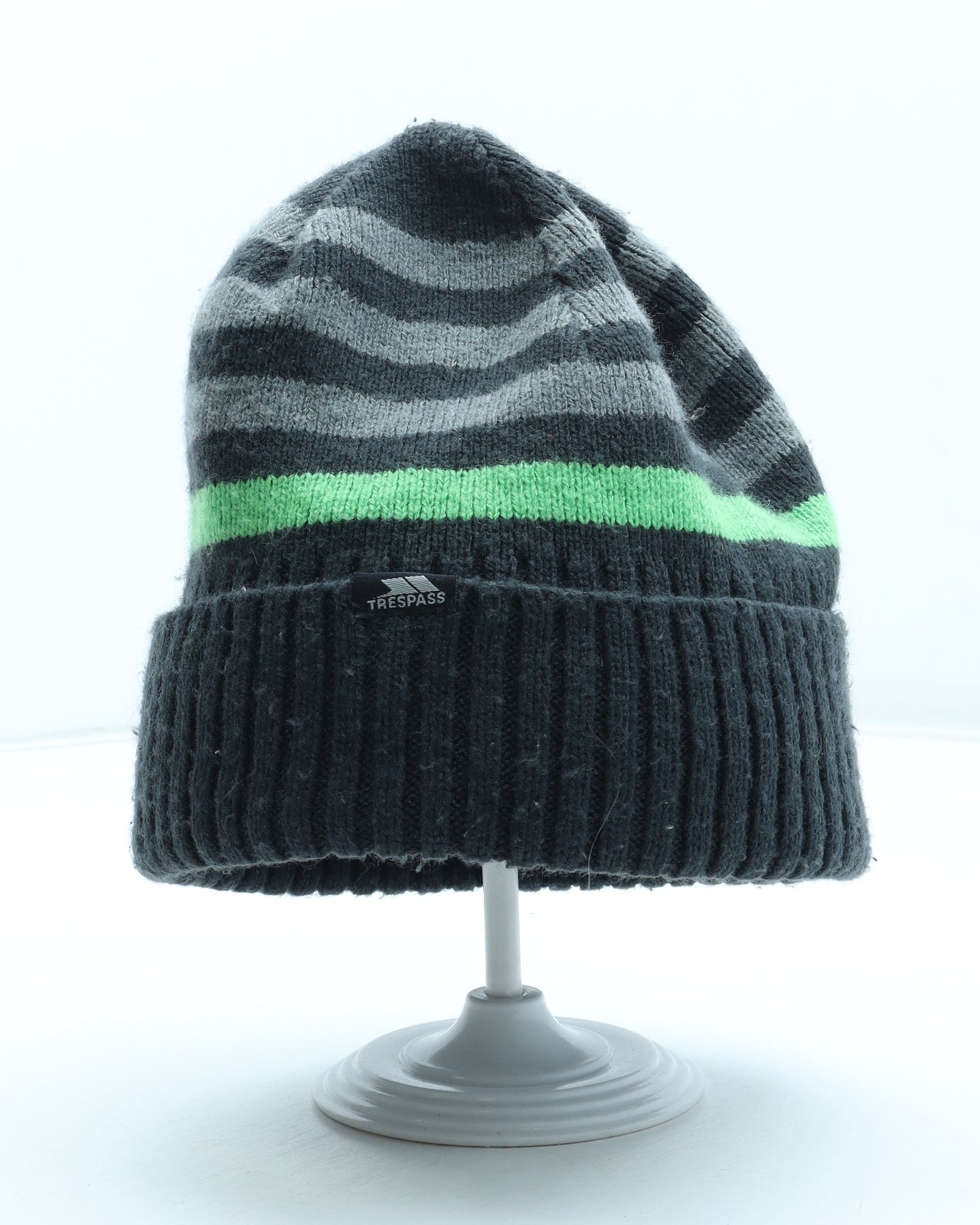 Trespass Mens Grey Striped Acrylic Beanie One Size