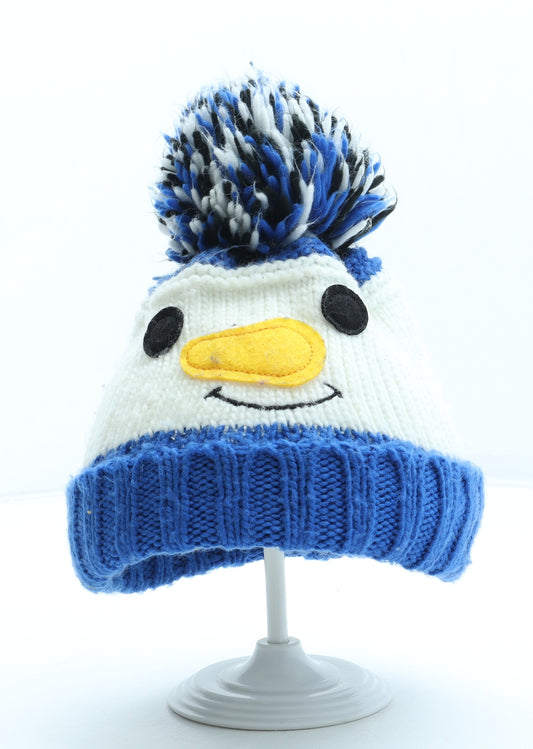 Preworn Boys Multicoloured Acrylic Bobble Hat Size S - Snowman