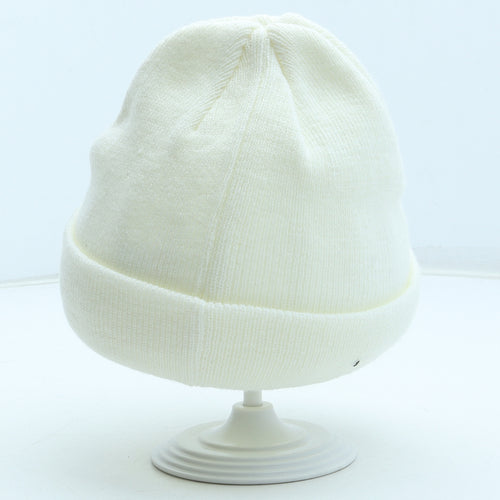 George Girls White Acrylic Beanie Size S - Size 4-8 years