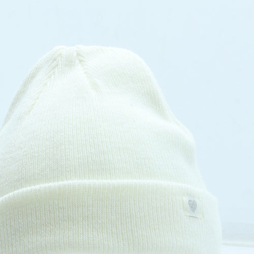 George Girls White Acrylic Beanie Size S - Size 4-8 years