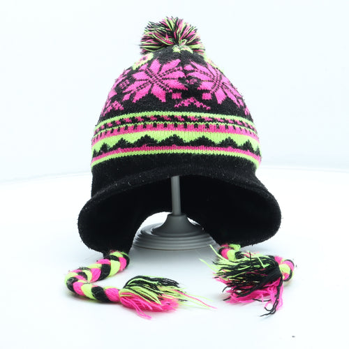 Preworn Girls Multicoloured Fair Isle Acrylic Winter Hat One Size
