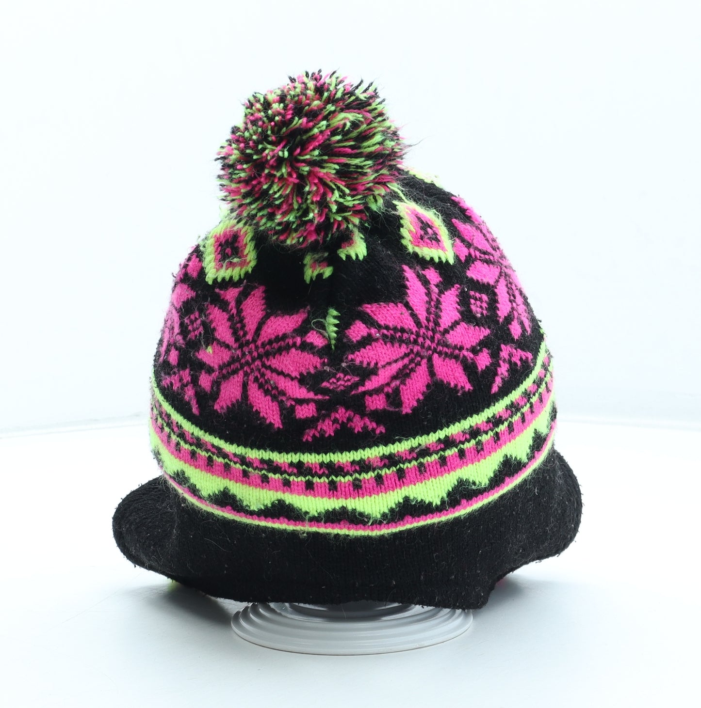 Preworn Girls Multicoloured Fair Isle Acrylic Winter Hat One Size