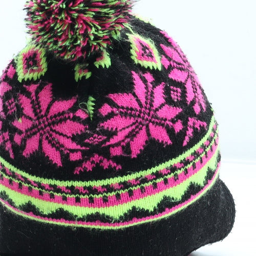 Preworn Girls Multicoloured Fair Isle Acrylic Winter Hat One Size