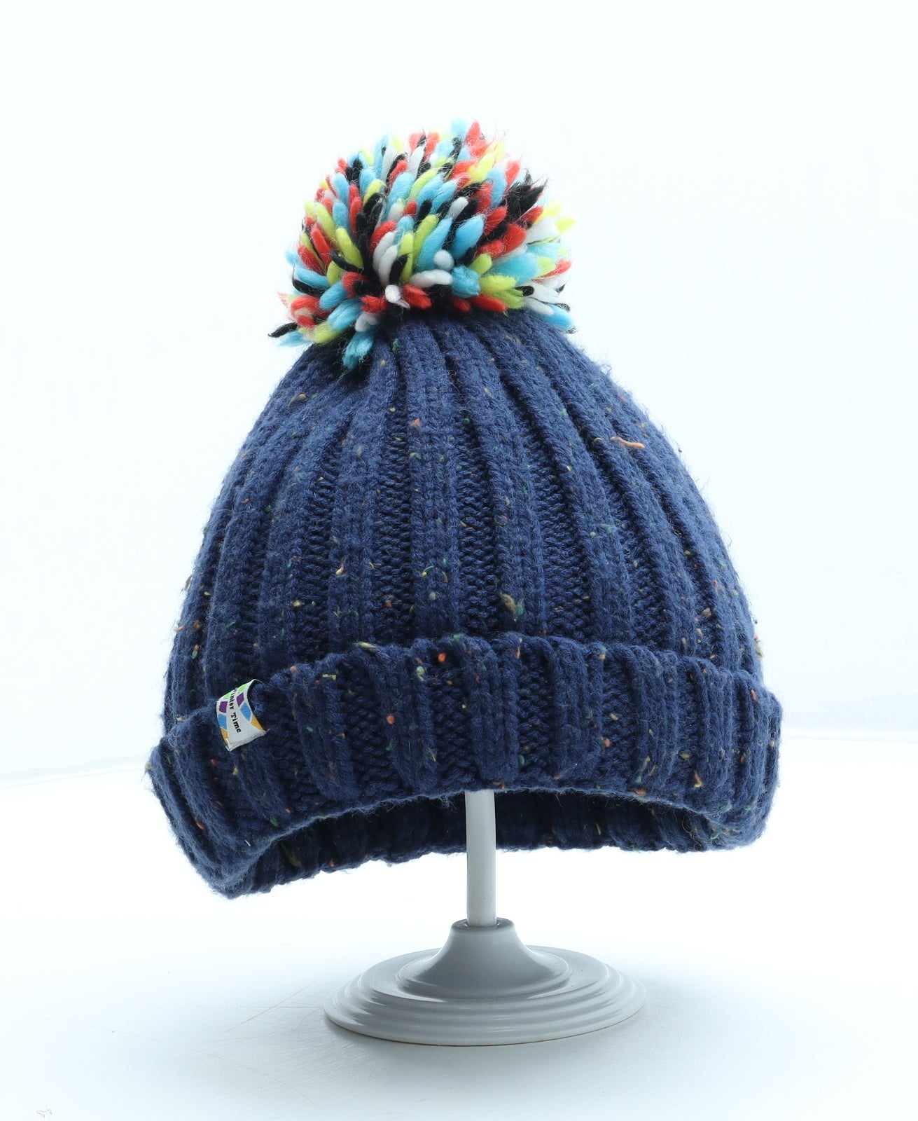 Preworn Boys Blue Acrylic Bobble Hat One Size