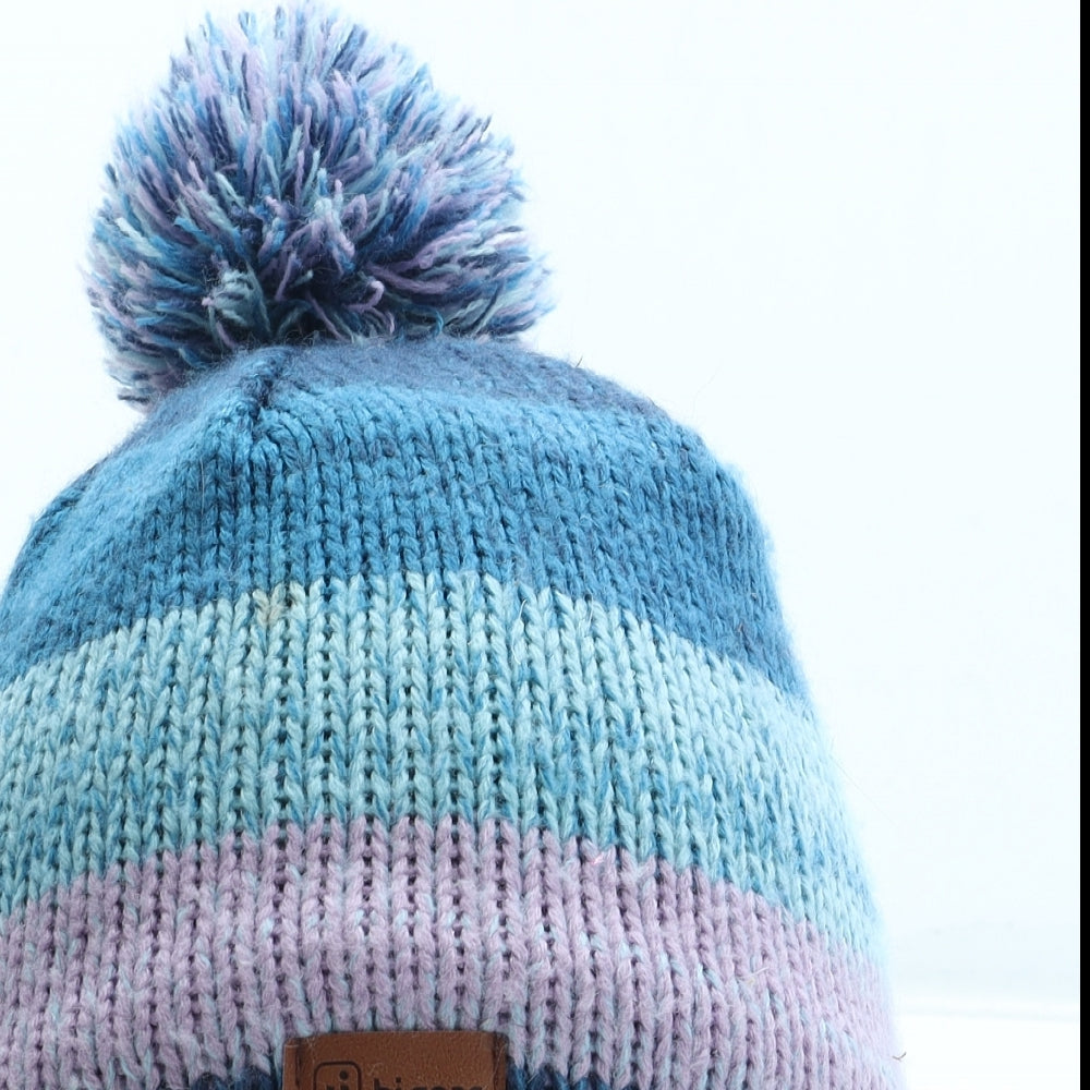 Hi Gear Womens Multicoloured Colourblock Acrylic Bobble Hat Size S - Size S/M