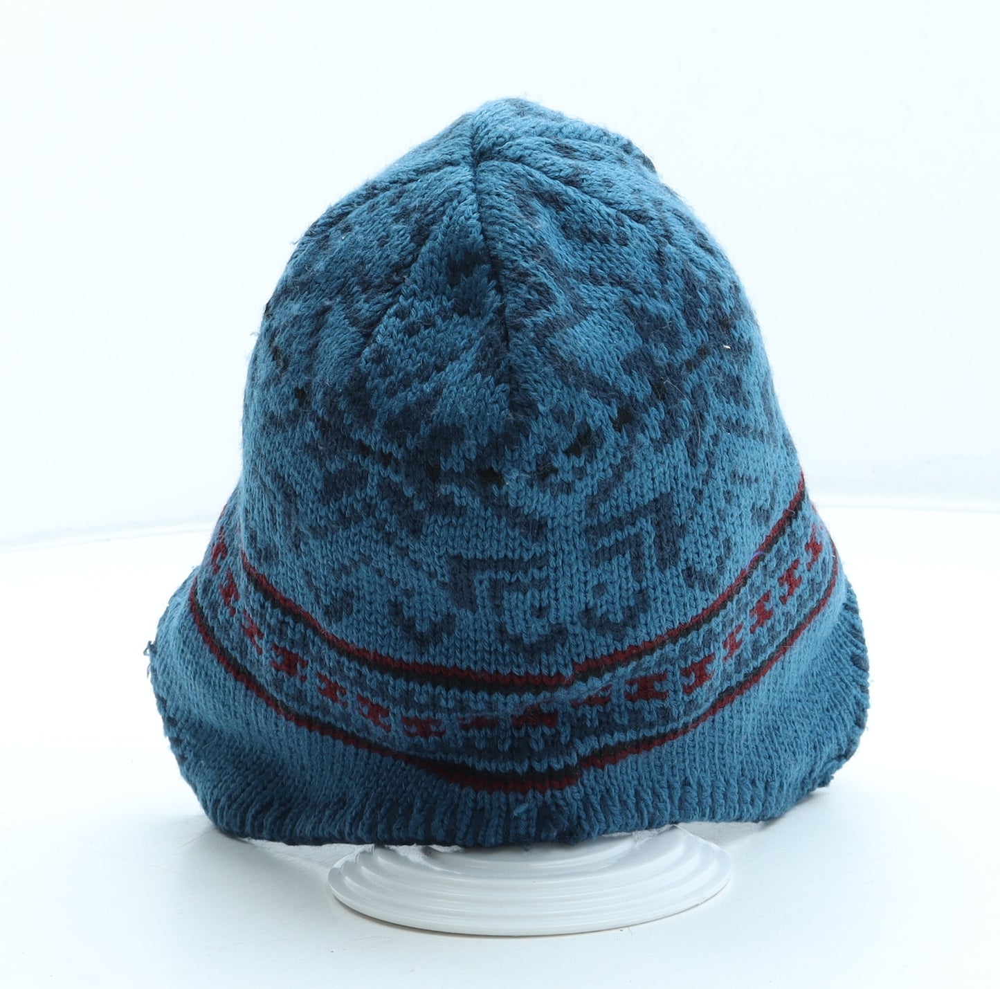 Preworn Boys Blue Fair Isle Acrylic Winter Hat Size S