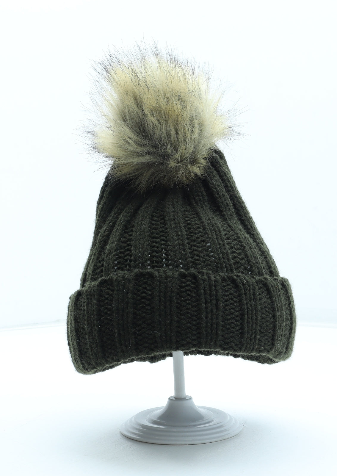 Atmosphere Womens Green Acrylic Bobble Hat One Size