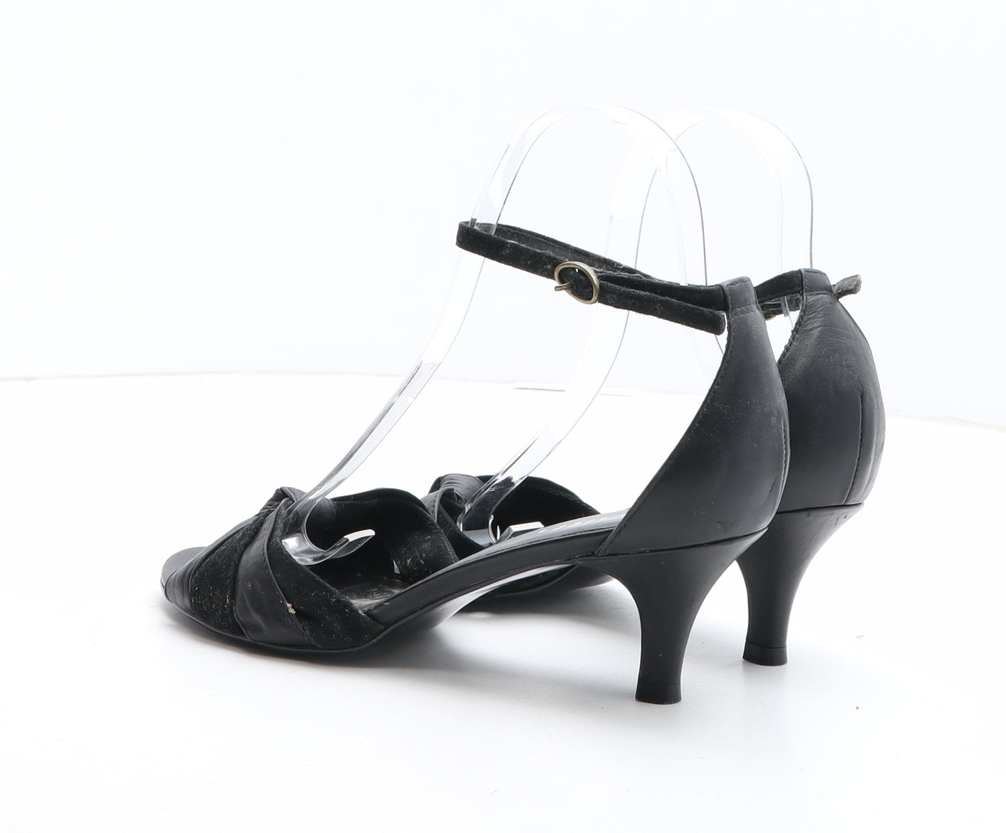 Faith Womens Black Synthetic Strappy Heel UK